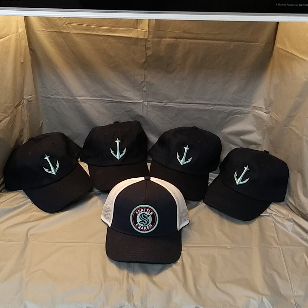 Lot of 5 ~ Seattle Kraken NHL Adjustable Hats/Caps